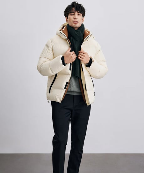 white duck short down jacket /2color　SH2411