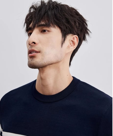 striped round neck sweater /2color　SH2294
