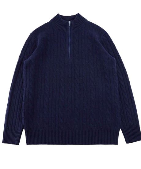 cashmere sweater half height zipper /2color　SH2194