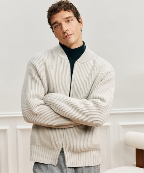 knitted jacket wool 100% /2color　SH2560