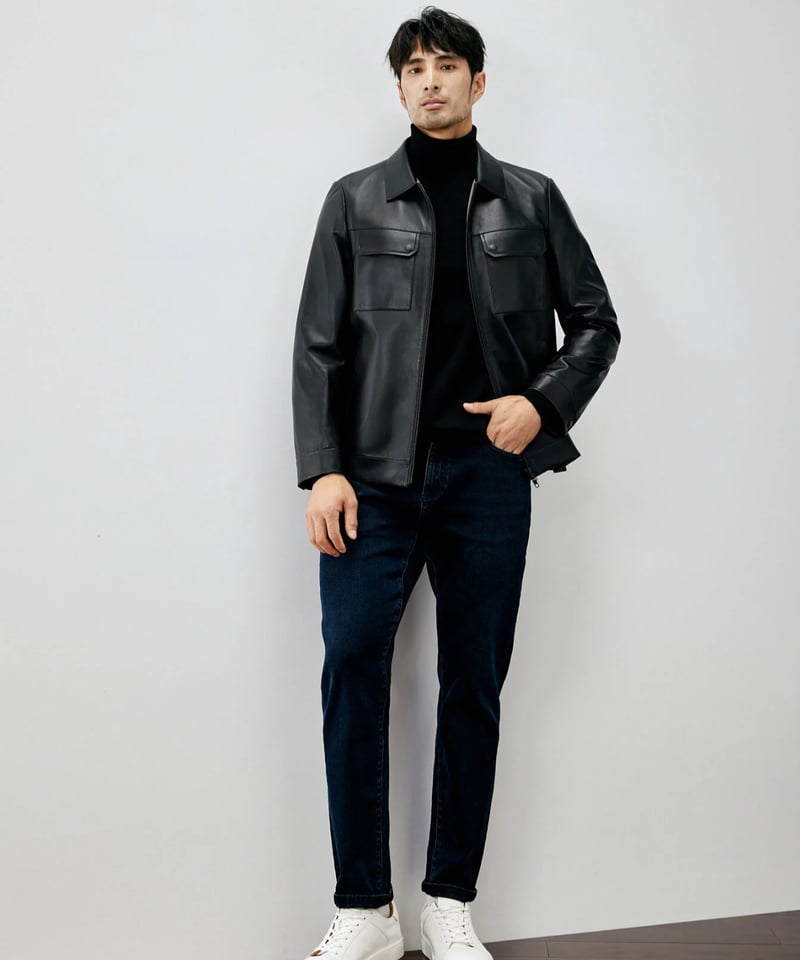 ［2Way仕様］短丈　fur leather jacket モード系grunge 2Way仕様］短丈fur leather jacket モード系grunge
