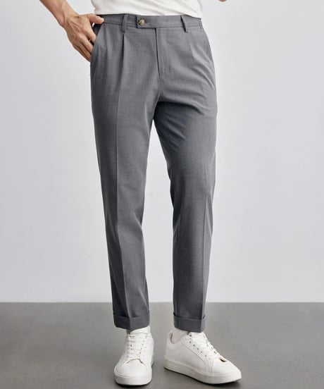 casual pants with single pleats /2color　SH2124