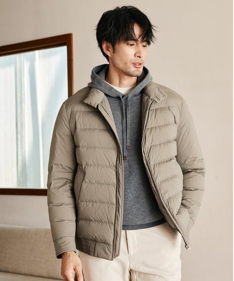 white goose down jacket with stand-up collar　SH2615