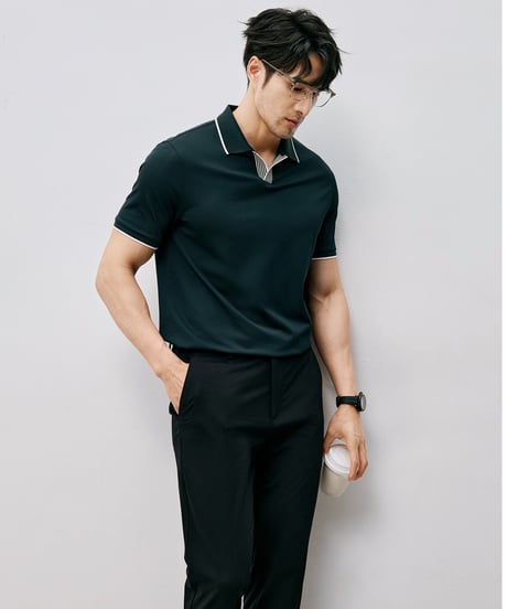 mulberry silk cotton piqué t-shirt /2color　SH2536
