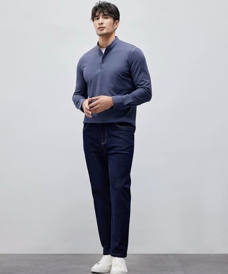 cotton henley collar t shirt /2color　SH2153