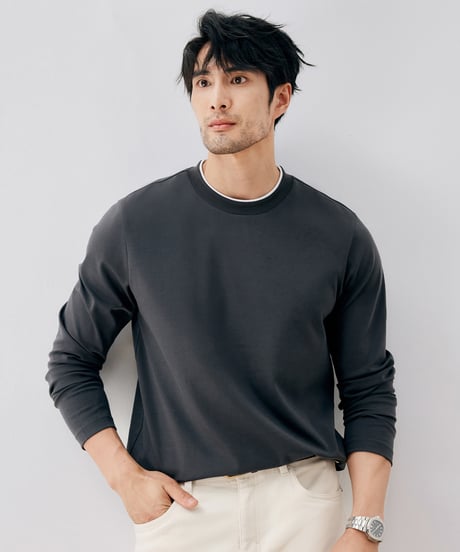 long round neck t-shirt /3color　SH2673