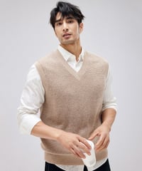 knit vest cashmere 100%　SH2166