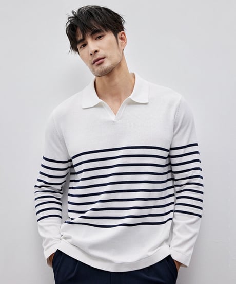 striped V neck sweater　SH2148