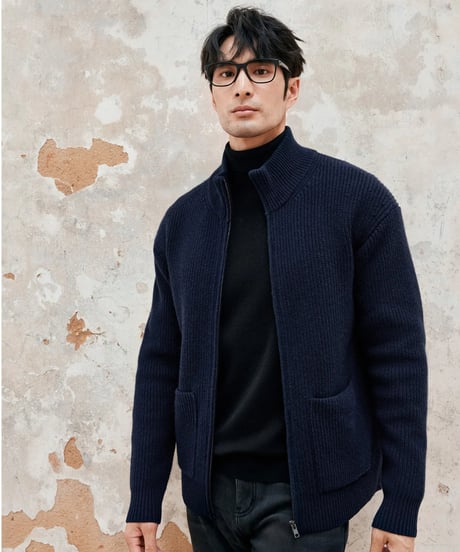 knit cardigan jacket wool 100% /2color　SH2387