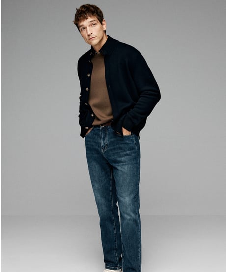 round neck sweater in wool /4color　SH2649