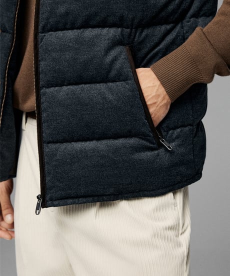 down jacket vest wool white goose /2color　SH2621