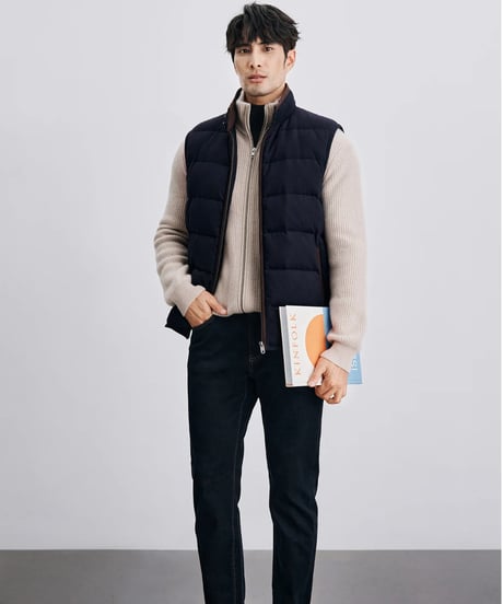 modal wool white goose down vest /2color　SH2403