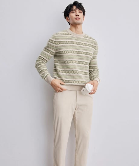 fair isle jacquard cashmere wool sweater　SH2342