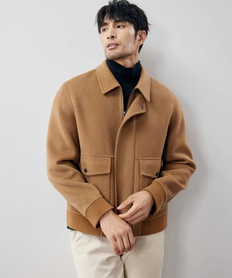 short jacket lapel wool /3color　SH2243