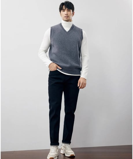 sweater sleeveless V neck wool /3color　SH2233