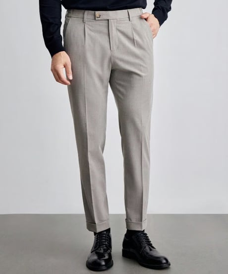 casual pants with single pleats /2color　SH2124