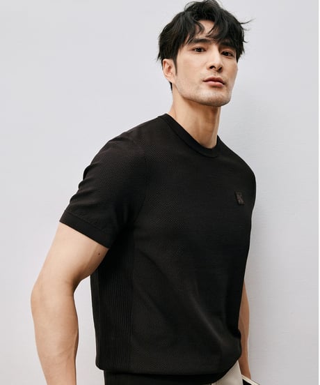 cotton jacquard t-shirt /2color　SH2546