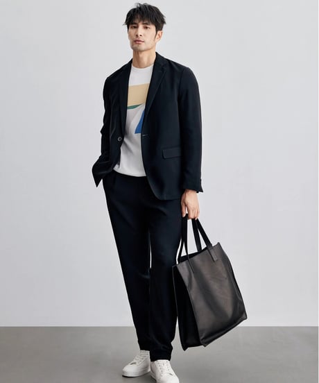 casual pants with elastic waistband straight fit　SH2125