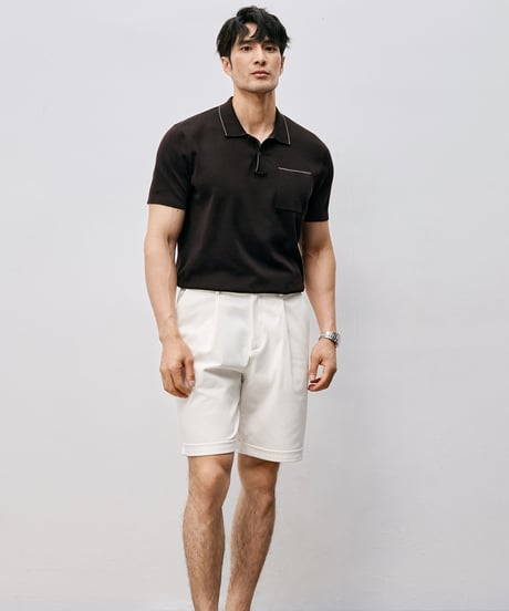 cotton knit polo shirt /2color　SH2534