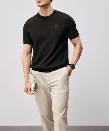 cotton jacquard t-shirt /2color　SH2546