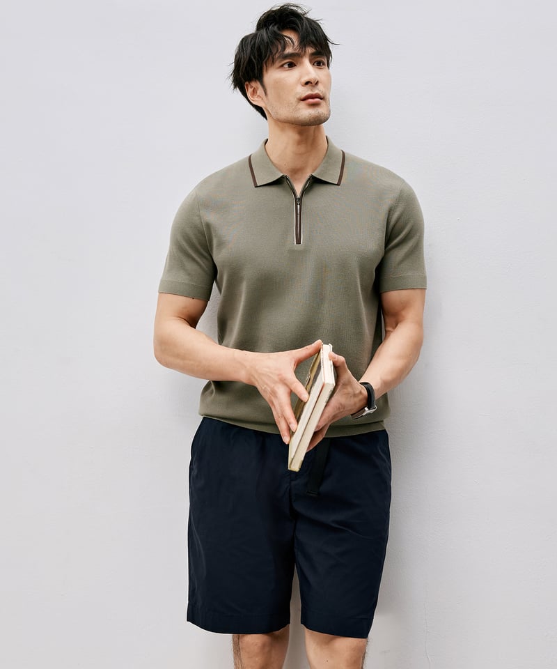 half-zip polo shirt /2color SH2533 | SANHEER