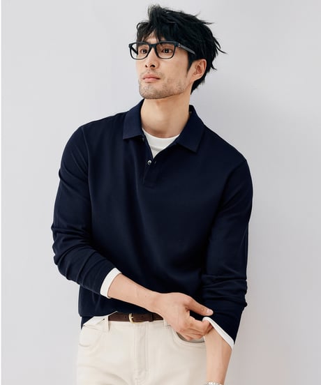 fake two piece polo shirt /2color　SH2660