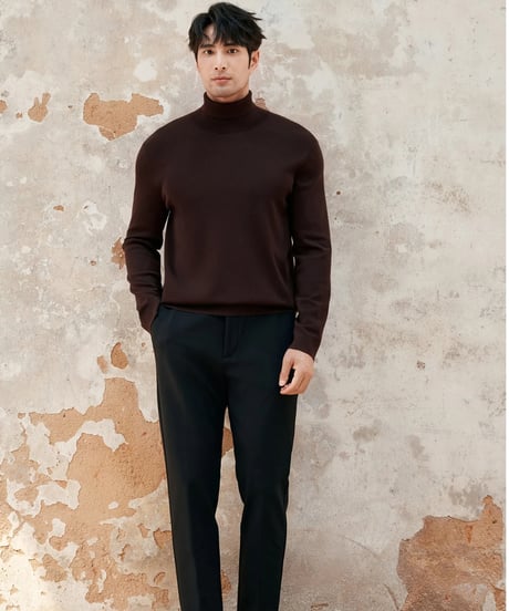 merino wool turtleneck sweater /4color　SH2386