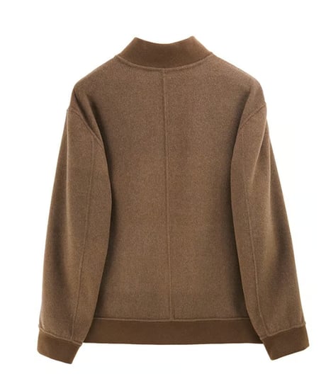 baseball collar wool tweed jacket /2color　SH2416