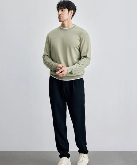 casual pants with elastic waistband straight fit　SH2125