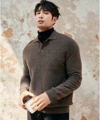 Cashmere wool lapel sweater /2color　SH2388