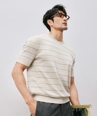 round neck knit short sleeve t-shirt /2color　SH2495