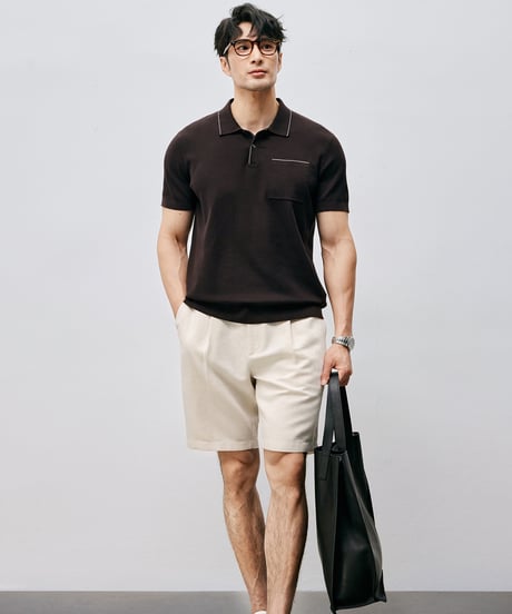 cotton knit polo shirt /2color　SH2534
