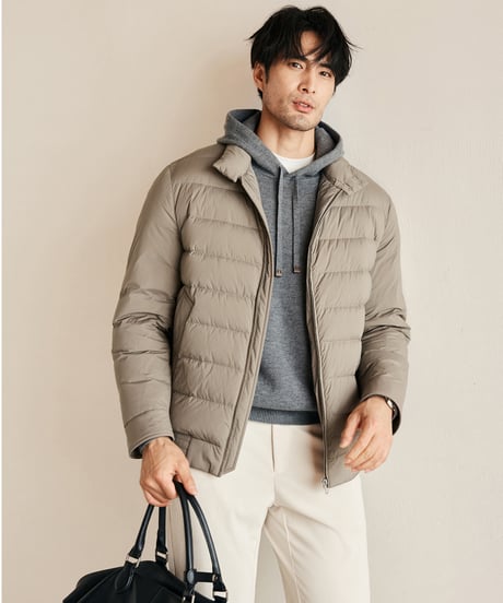 white goose down jacket with stand-up collar　SH2615