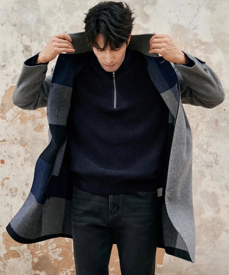 wool mid length coat jacket /2color　SH2379