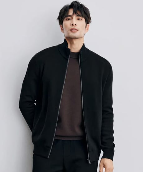 wool stand collar knit jacket /2color　SH2343