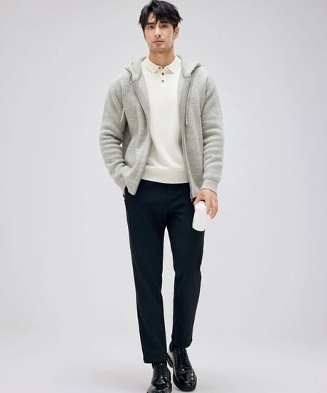 wool hooded cardigan　SH2165