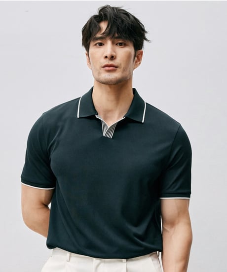 mulberry silk cotton piqué t-shirt /2color　SH2536