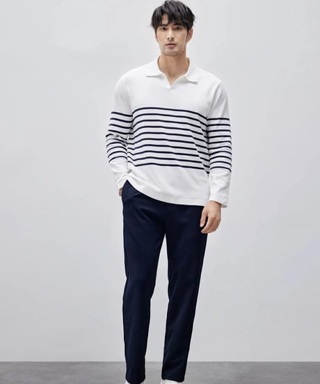 striped V neck sweater　SH2148