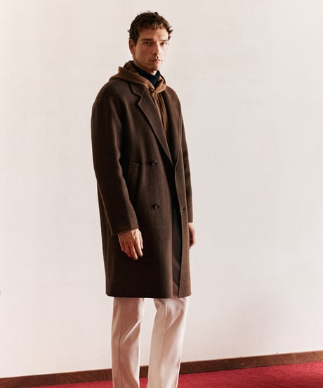 wool coat in mulberry silk /2color　SH2602