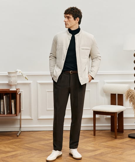 white goose down jacket with stand-up collar /2color　SH2590