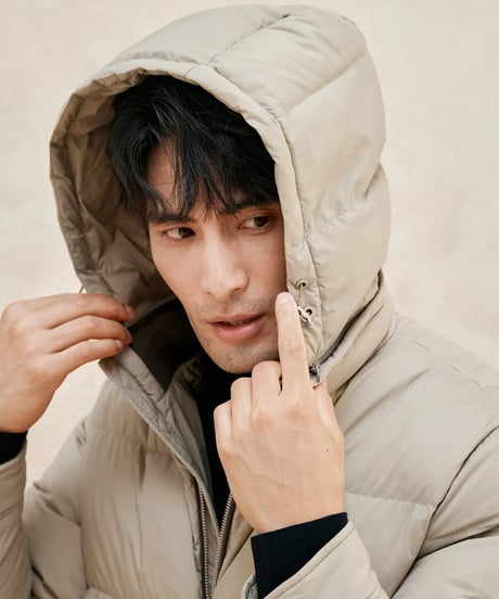 white goose leather stitch down jacket /3color　SH2382