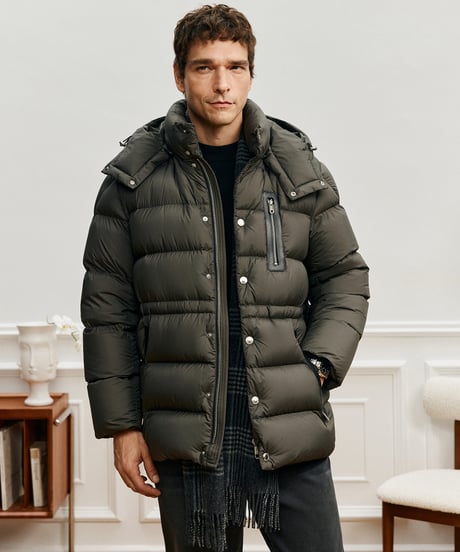 white goose down jacket with hood /2color　SH2573
