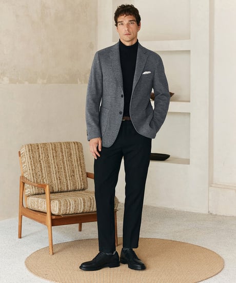 casual blazer knit wool business　SH2567