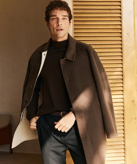 camel hair wool cashmere lapel coat　SH2559