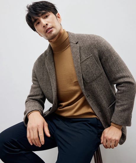 herringbone wool casual jacket /2color　SH2198