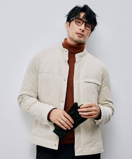 white goose down jacket with stand-up collar /2color　SH2590