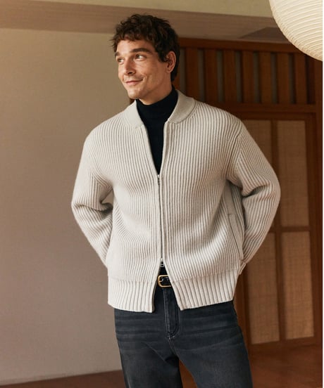 knitted jacket wool 100% /2color　SH2560