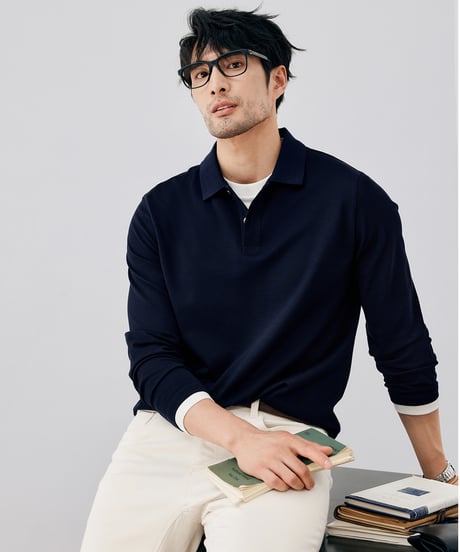 fake two piece polo shirt /2color　SH2660