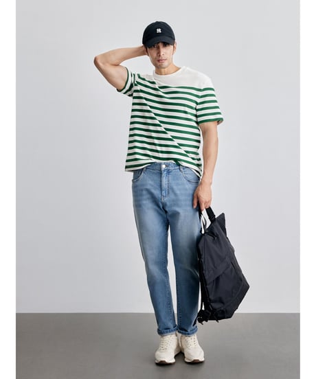 テーパード デニム オールシーズン ダッドパンツ