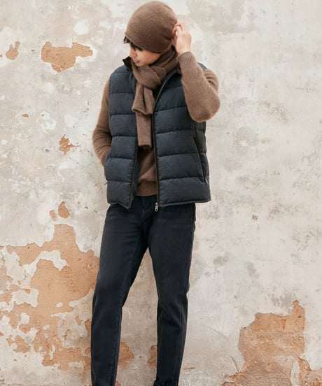 modal wool white goose down vest /2color　SH2403
